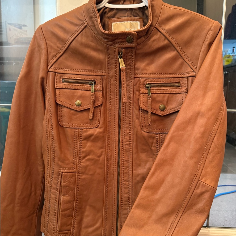 Vintage Michael Kors Tan Leather Jacket - Women’s Medium